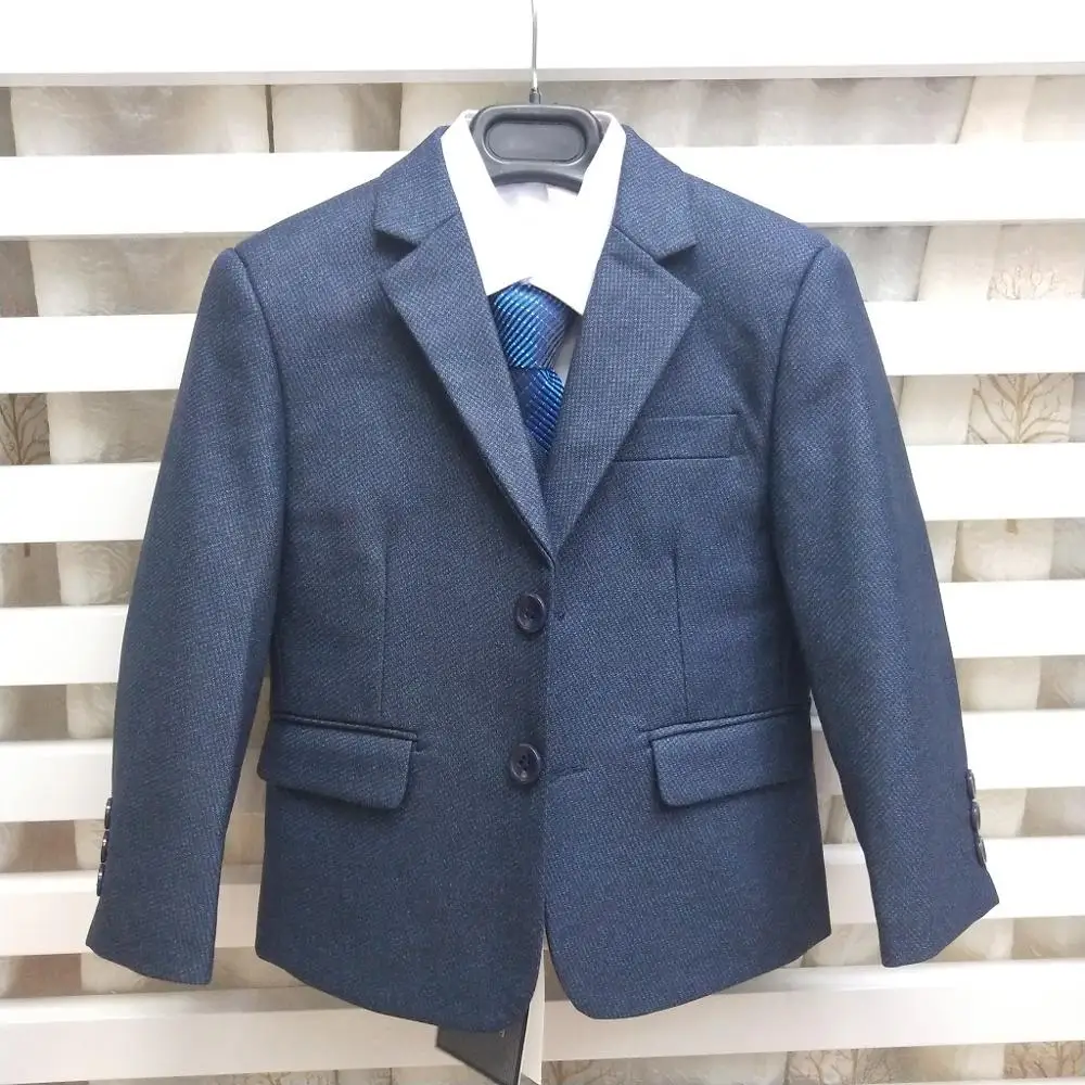 

Navy Boy's Suits for Wedding 2 Buttons Single Breasted Boys' Tuxedo for Formal Occasion 4 Pieces(Jacket/Vest/pant/Shirt)