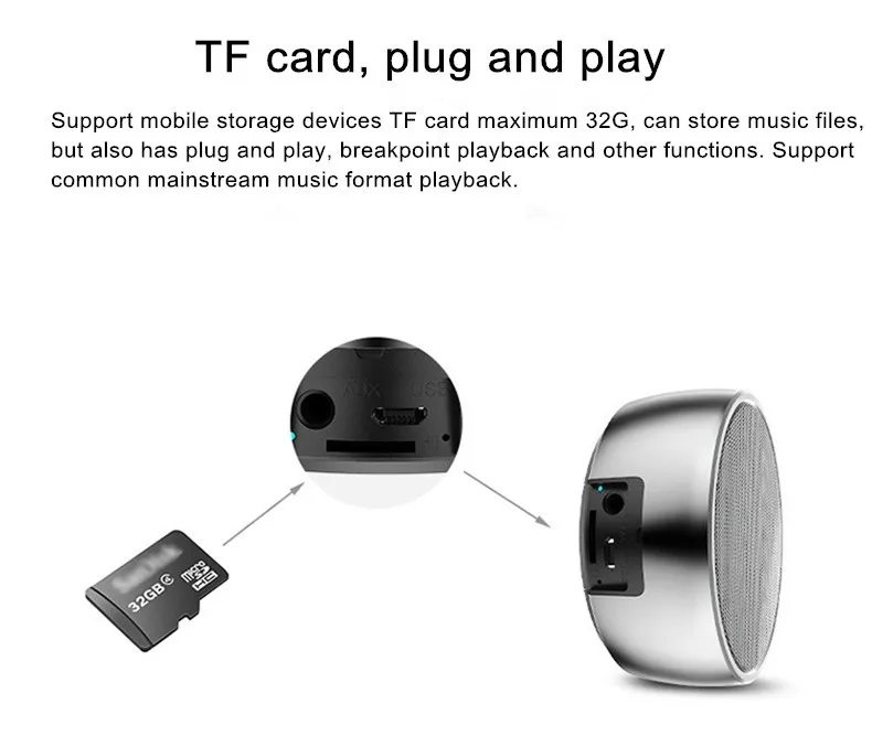 BS01 Mini Bluetooth4.0 динамик Портативный бас стерео с микрофоном SD TF карты