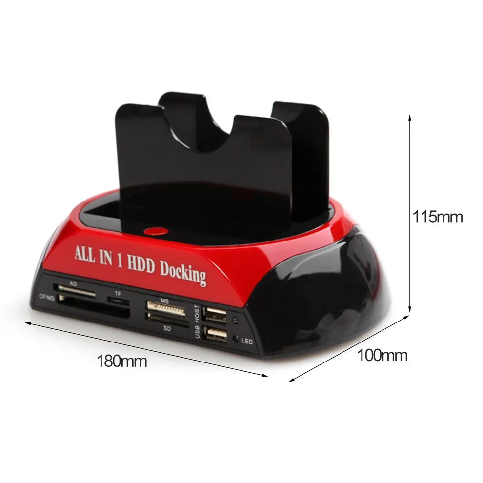 

All in 1 USB 2.0 HDD Docking Station OTB HUB Card Reader for 2.5" 3.5" SATA Dual IDE HDDAC352 External Box Station