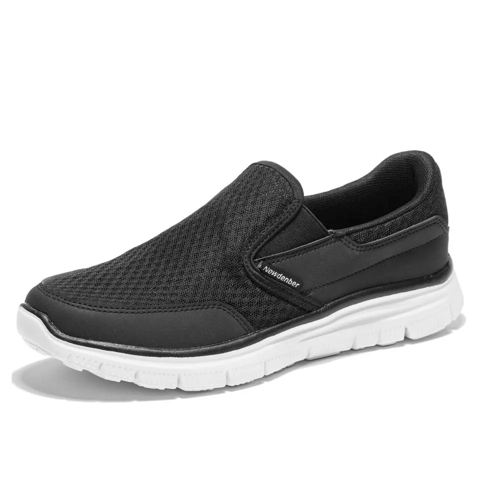 Высококачественная Летняя мужская повседневная обувь; дышащая обувь на плоской подошве из сетчатого материала для мужчин; удобная прогулочная обувь; большие размеры 47-48 - Цвет: Black