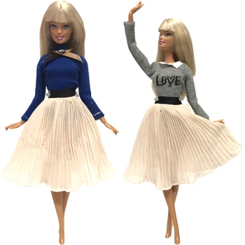 

NK 2 Pcs/Set Doll Dress Casual Skirt Fashion Dancing Ballet Dress Party Gown For Barbie Doll Accessories Baby Toy Gift 5X