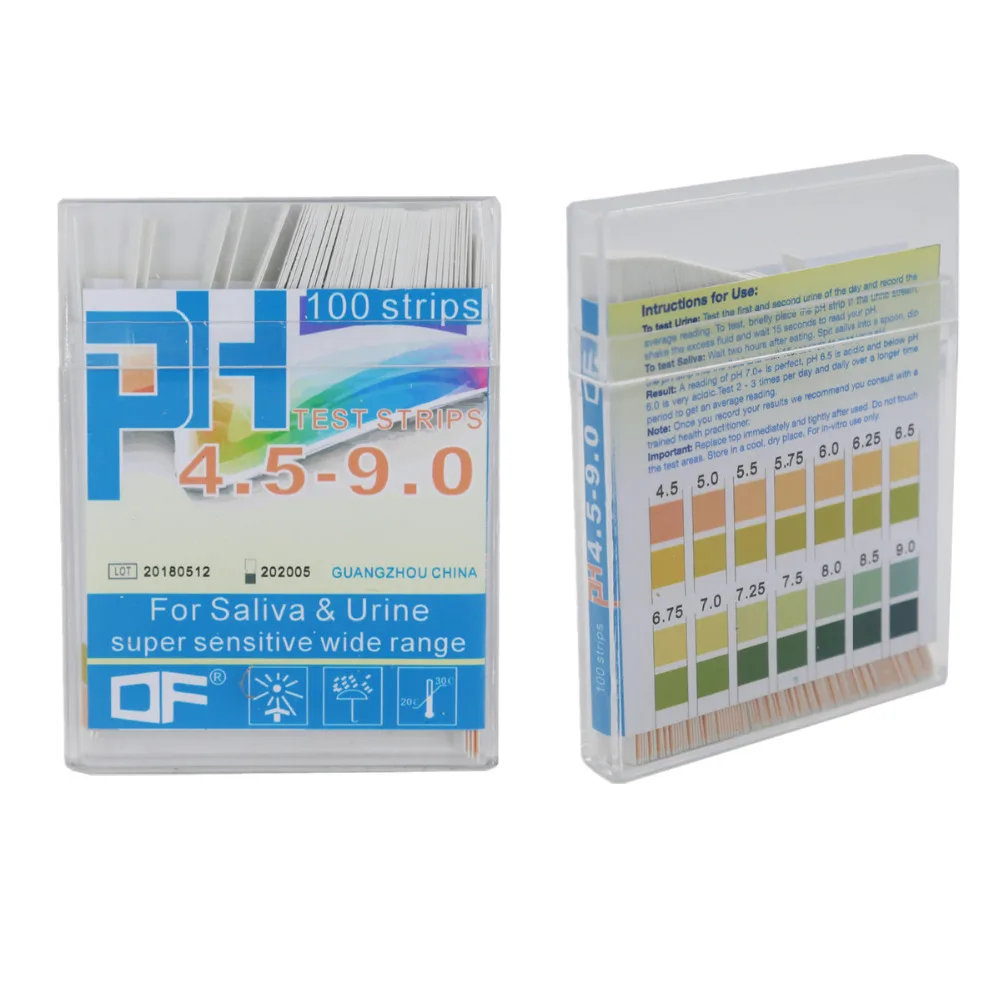 

High Precision 0.25 PH Test Strips Range 4.5-9.0 Indicator Paper Tester 100 Strips Boxed PH paper 20% off