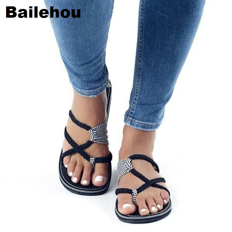 

Bailehou Women Flip Flops Slippers Beach Sandals Slip On Slides New Summer Shoes Female Fashion Shoes Women Flat Causal Shoes