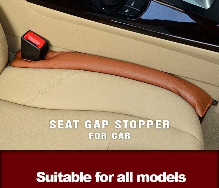 Free Shipping Grey Black Beige Brown Car Seat Cushion Crevice Gap Stopper PU Leather Leakproof Protector car seat cover pad -