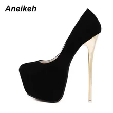 Aneikeh grande taille 41 42 43 44 45 escarpins Sexy mariage femmes chaussures fétiches concis femme escarpins haut talon décapant troupeau pompes 16 cm