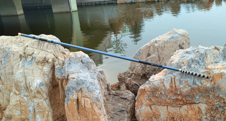 Telescópica de Fibra Recém Carbono Super Duro Ultra Leve Carpa Pesca Pólo Fluxo Fiação Haste Ganchos 21 Cheap Varas de pescar
