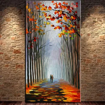 

Hand-painted Knife 3D Tree Landscape Oil Painting on Canvas Large Abstract Natural Scene Paintings Home Decor Wall Art Pictures