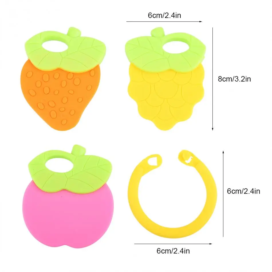 Зубной прорезыватель для малышей фруктовая форма мягкое прорезывание зубов игрушки с кольцом детские погремушки кусающиеся Прорезыватели для зубов для младенцев подарок для малышей горячая распродажа