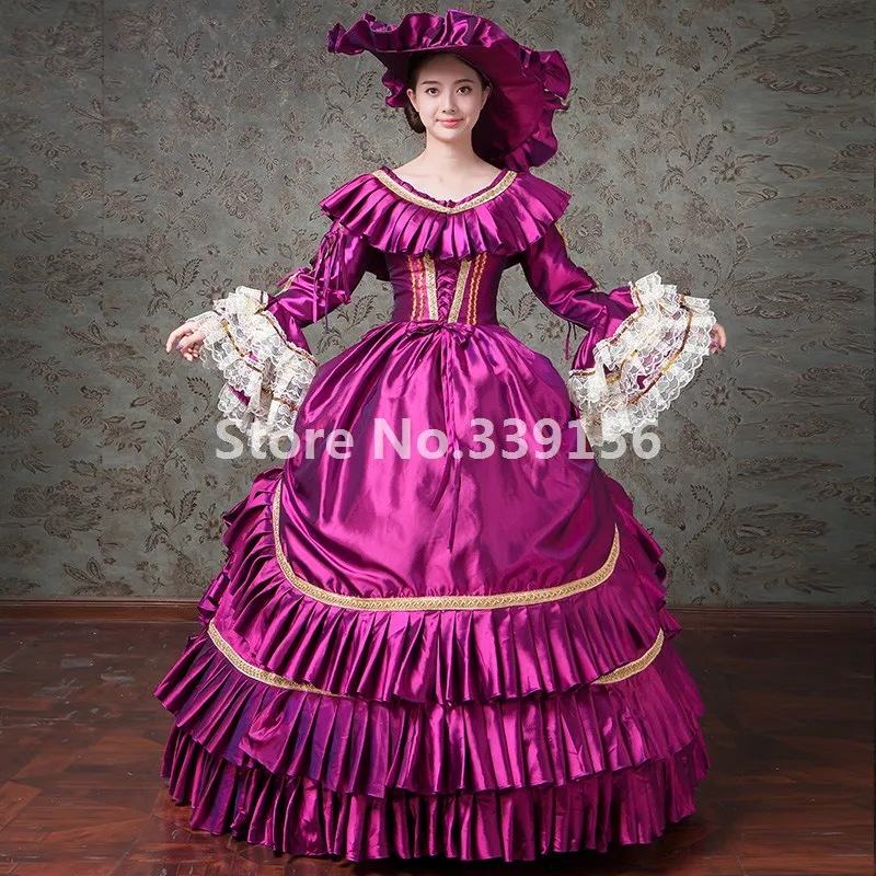 

Carnivale Events Gown Women Purple Fantasy Gowns Marie Antoinette Masquerade Dress
