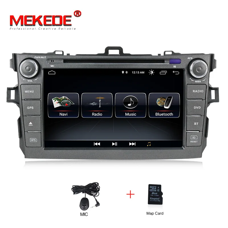 1024X600 HD 8 дюймов 2 din Android 8,0 автомобильный dvd-плеер gps для Toyota Corolla 2007 2008 2009 2010 2011 1024*600 автомобильный стерео радио - Цвет: CAR DVD