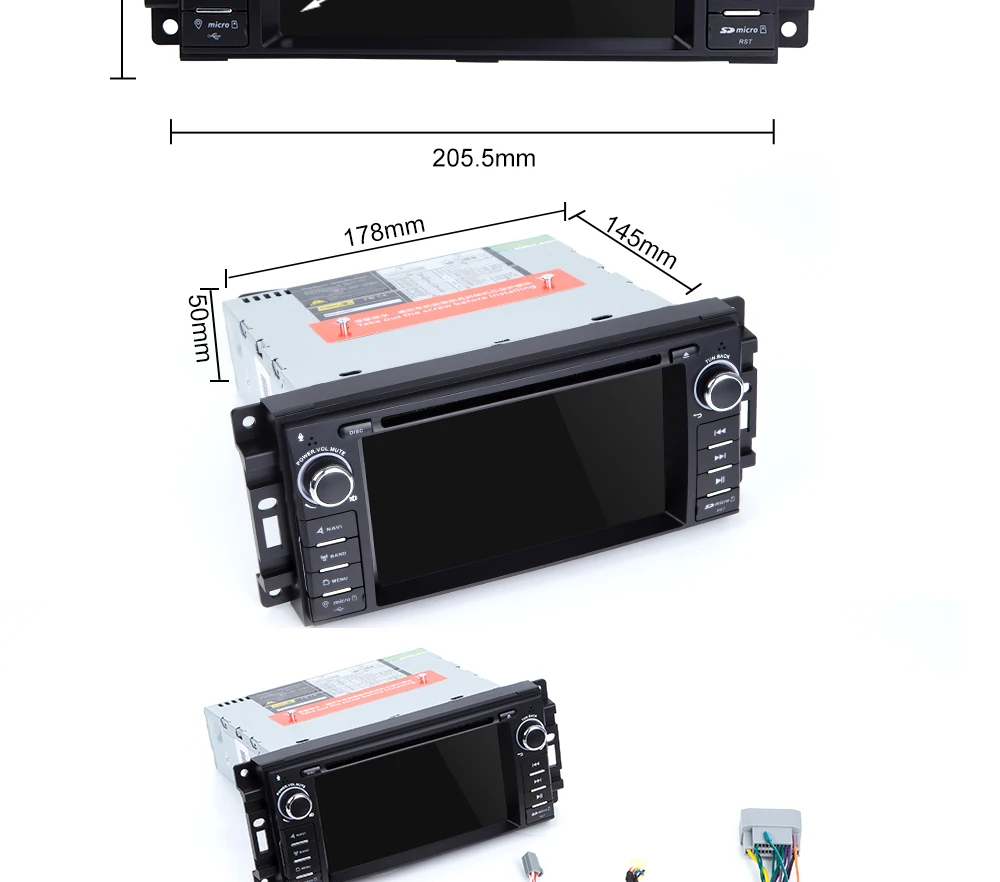 Sale 1 Din Android 9.0 Car DVD Multimedia For Chrysler 300C Jeep Grand Cherokee Jeep Compass Dodge Ram Sebring Radio GPS Navigation 16