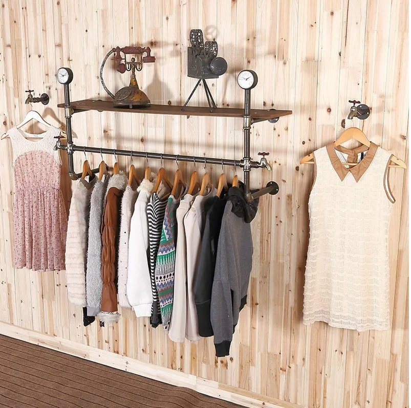 Iron on clothing clothing rack wall hanger wall mounted display rack