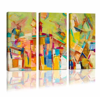 

3Panels Framed Abstract poster Wall Art Painting Modern Home Decor Picture For Living Room