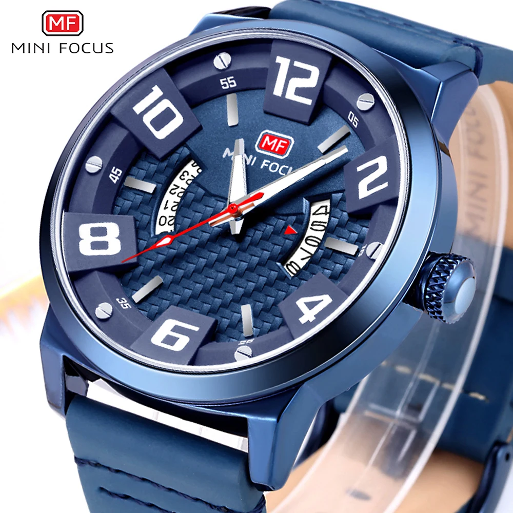 

2018 MINIFOCUS Men's New Big Dial Fashion Casual Quartz Wrist Watch Military Mens Sports Watches For Men Clock Relogio Masculino