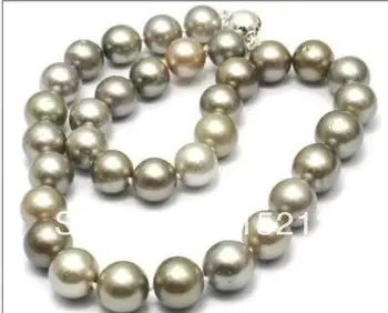 

A1252 elegant 10-11mm tahitian grey pearl necklace 18'' (B0322)