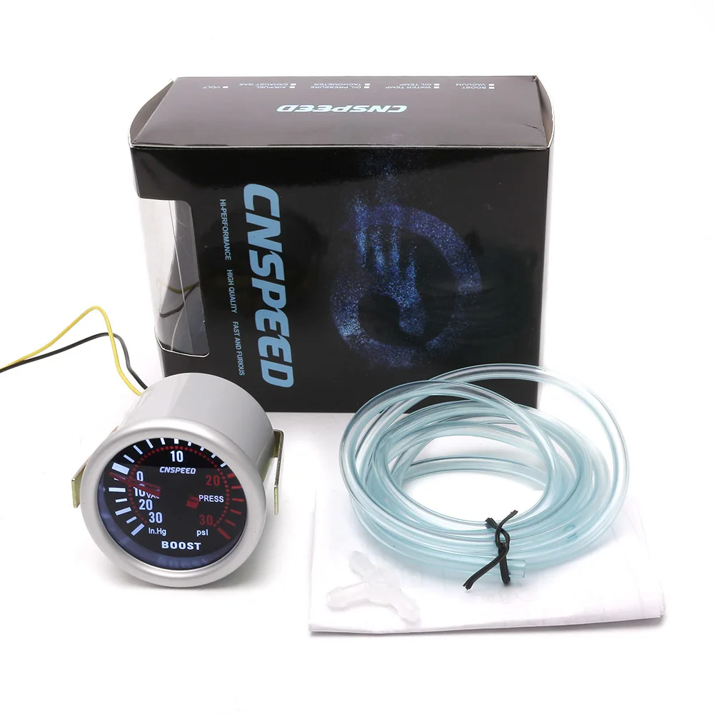 CNSPEED " 52 мм автомобиль Дым Лен Turbo Boost Gauge PSI/in. Hg с автоматическим регулируемым контроллером Boost Kit 1-30 PSI