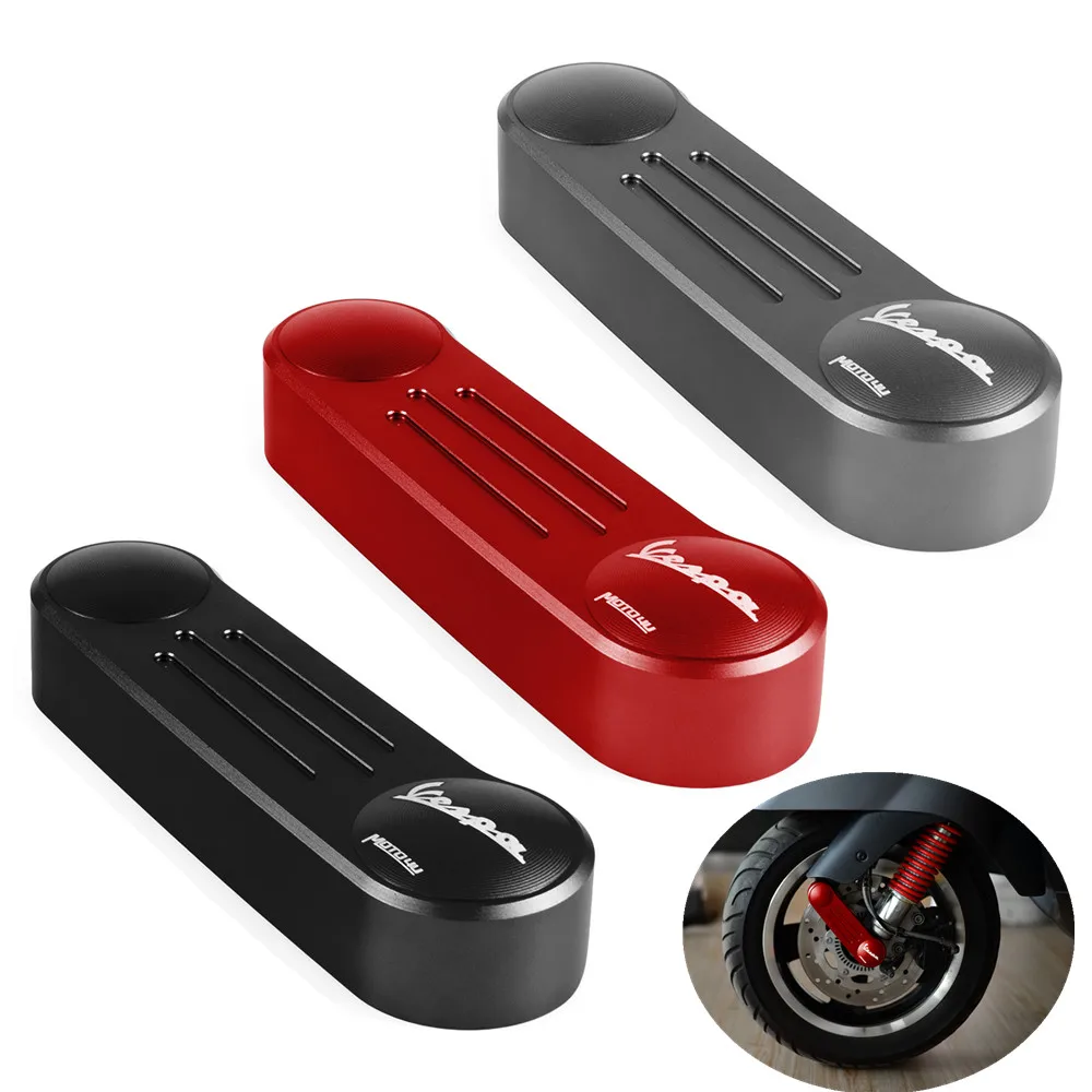 

New Scooter Front Fork Cover wheel Swingarm Cover Left Side Emblem Decoration Sticker Aluminum For Piaggio Vespa GTS 300 GTS300
