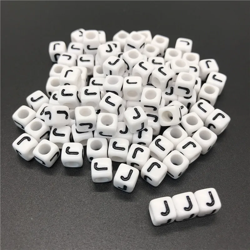 

100pcs 6mm Letter Beads Square Alphabet Beads Acrylic Beads DIY Jewelry Making For Bracelet Necklace Accessories#J