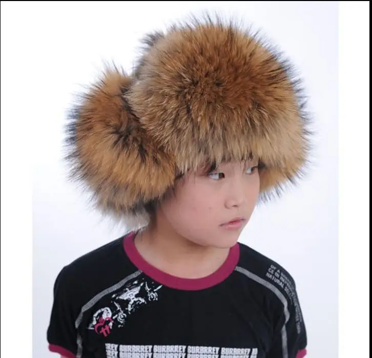 Детская шапка из лисьего меха, сохраняющая тепло на зиму, меховая шапка из лисьего меха для мальчиков и девочек