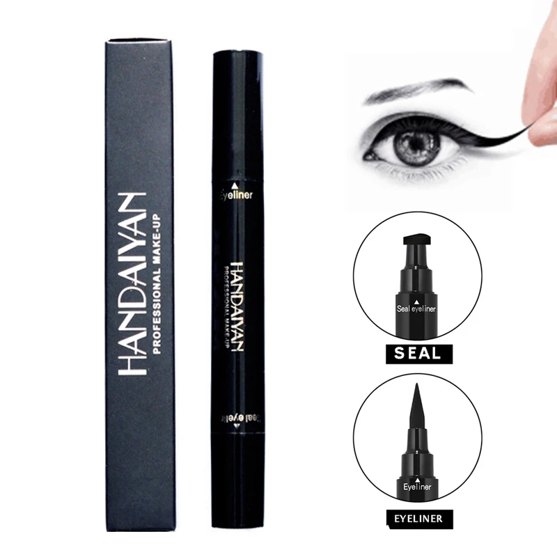 Крыло косметика для подводки глаз легко носить HANDAIYAN черный двухсторонний карандаш для глаз с печатью печать водостойкий жидкий TSLM1