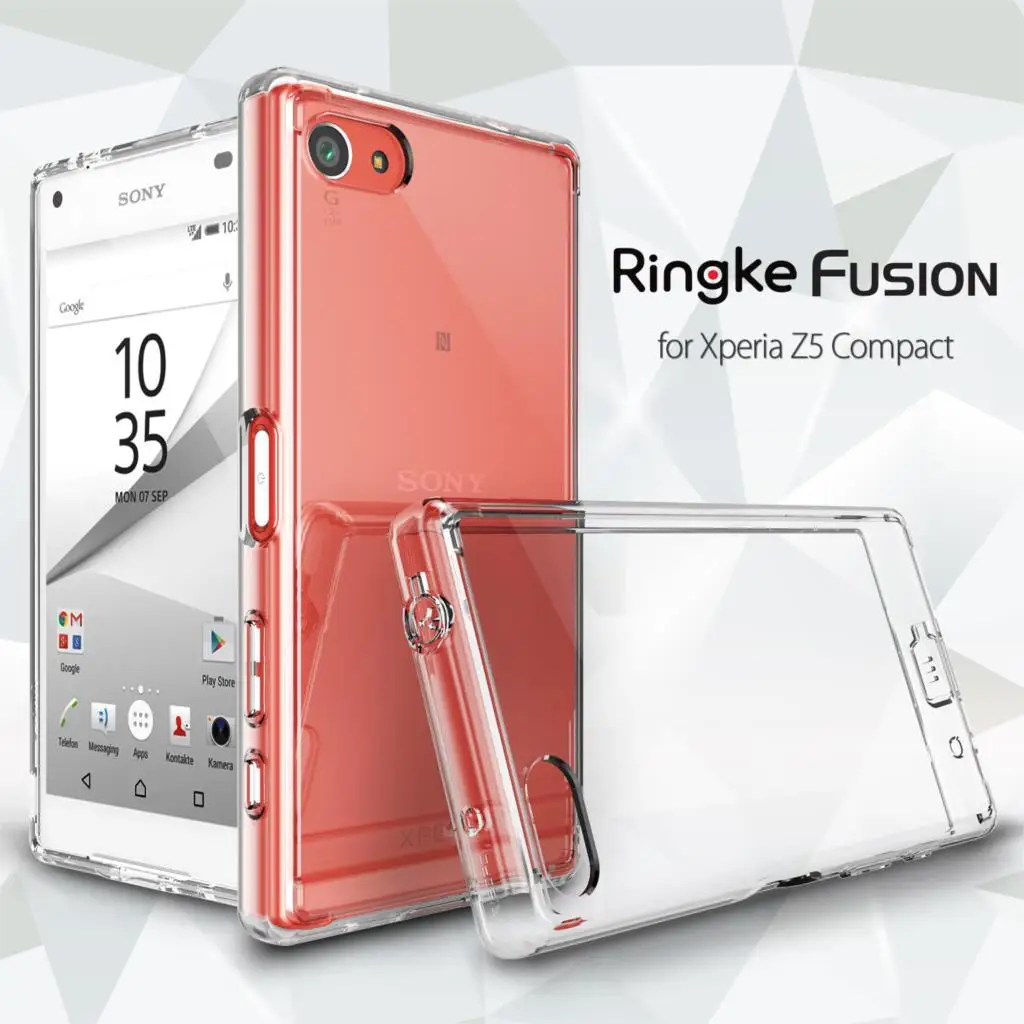 

100% Original Ringke Fusion Case for Sony Xperia Z5 Compact (4.6 inch) Crystal Clear Back Panel Drop Resistance Cases