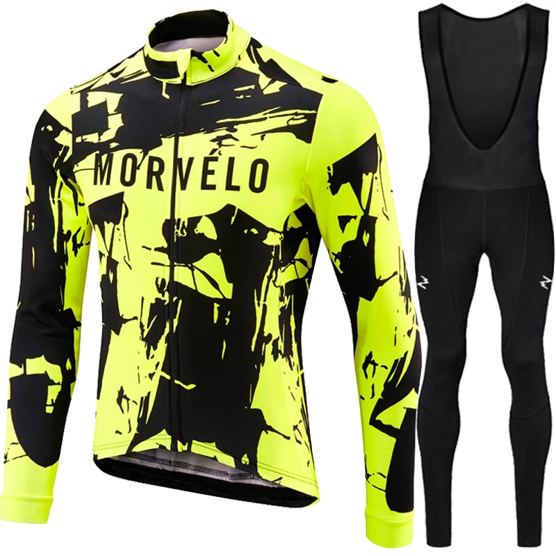 Morvelo комплект велосипедной одежды с длинными рукавами Pro team Jersey мужской костюм дышащий для занятий спортом на улице одежда велосипед MTB Одежда 9D pad