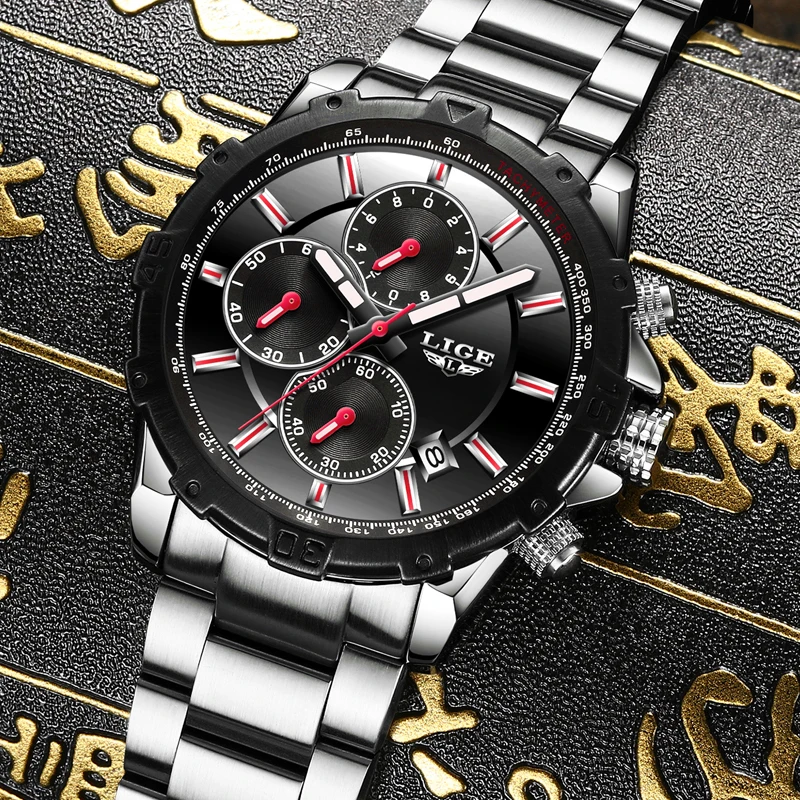 

LIGE Top Brand Men Watches Luxury Business Quartz Watch Men Stainless Steel Casual Waterproof Wristwatch Relogio Masculino 9833