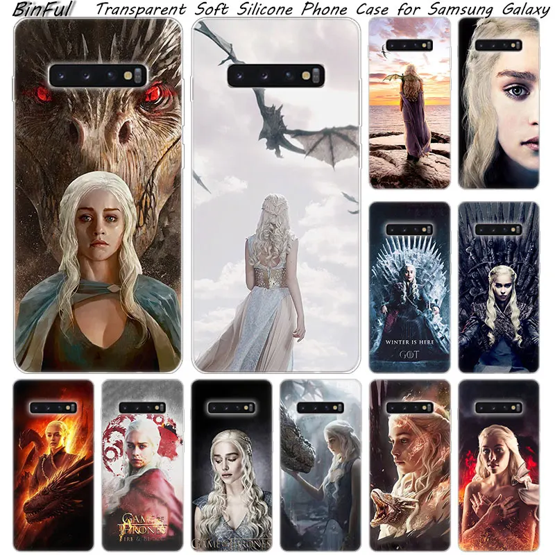 

Hot Daenerys Targaryen Game of Throne Soft Silicone Case For Samsung Galaxy S10 S9 S8 Plus S7 Edge A6 A8 Plus A7 A9 2018 A5 2017