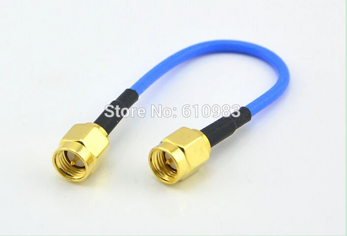 10 Pieces SMA Extension Jumper Cord SMA Plug to SMA male Coaxial Connector Adapter Blue RG316