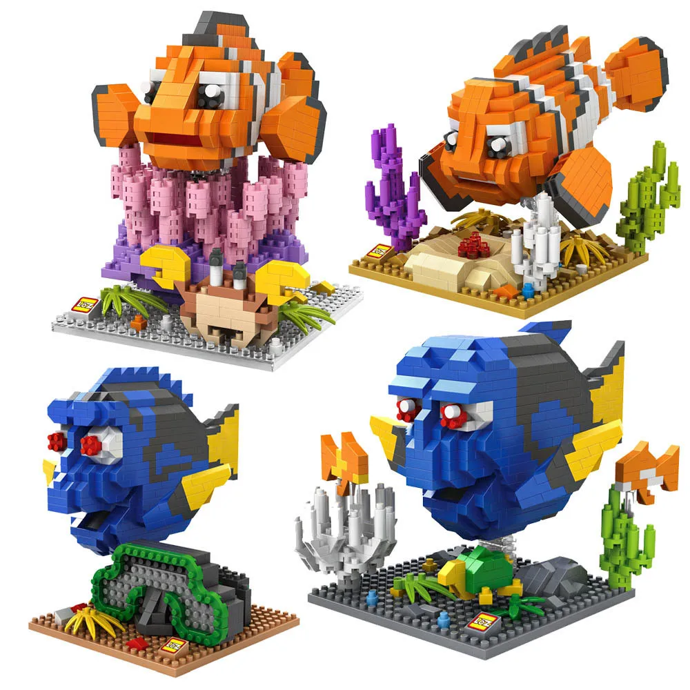 

LOZ Block Action Figure Diamond Building Block Finding Nemo Clownfish Dory Figure Marlin Charlie Anime Toys Christmas Gifts 9726