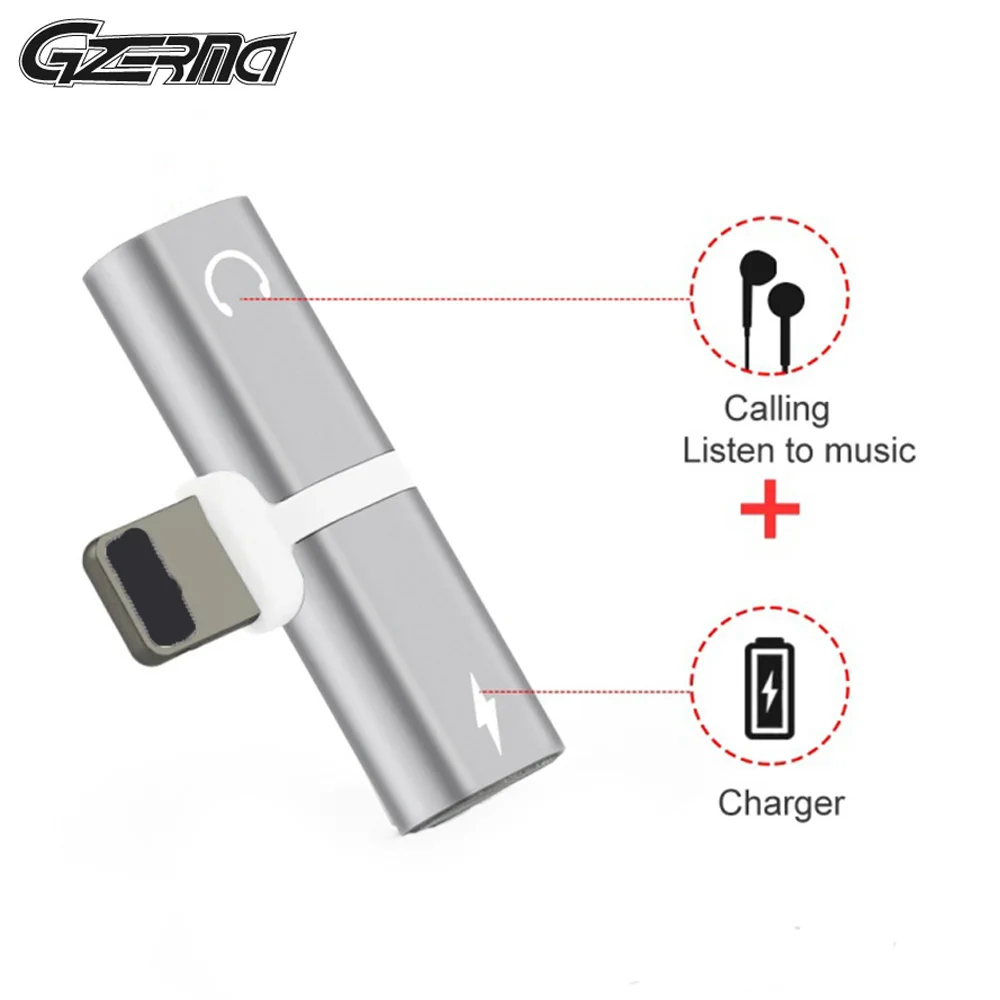 

2 In 1Audio Aux Adapter For iPhone7 7Plus 8 X Charging Calling Listening Charger Headphone Splitter Adapter Converter