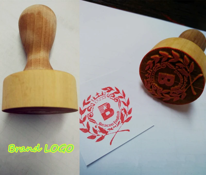 Custom wooden rubber stamp