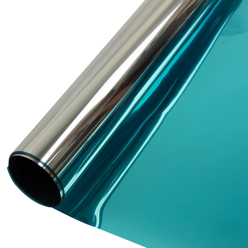 

(152cmx600cm) Blue&Silver Mirrored Heat Insulation Film Solar Tint Home House Window Sticker One Way Privacy 60''x236.22''