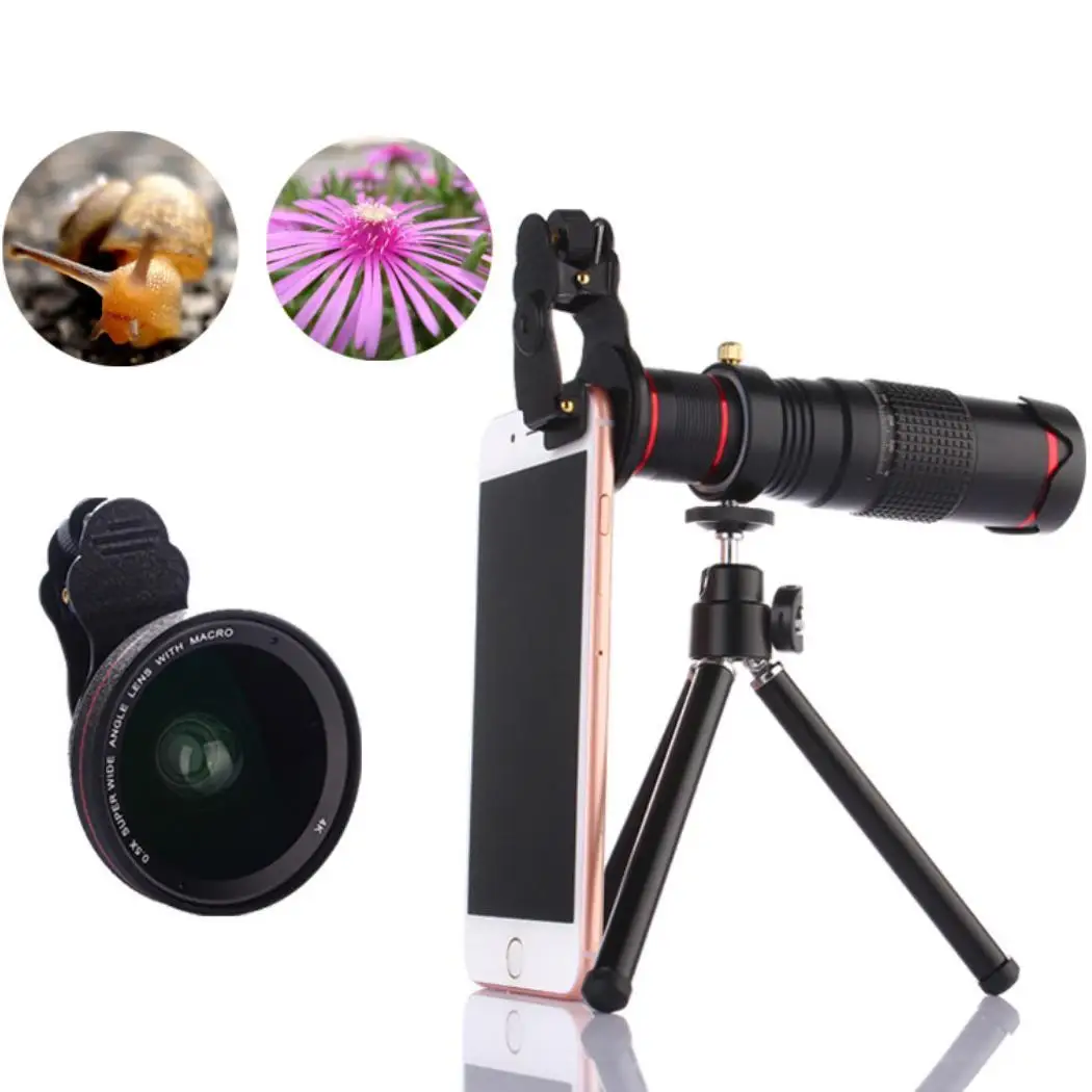 22X Zoom мобильный телефон телескоп объектив телеобъектив внешний смартфон объектив камеры черный - Цвет: black