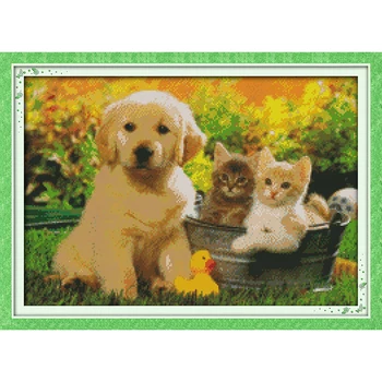 

Everlasting Love Sweet Friend Chinese Cross Stitch Kits Ecological Cotton Stamped Printed 11CT DIY New Year Decorations For Home
