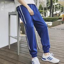 MASCUBE Для мужчин с полосками по бокам трек Штаны Для мужчин ретро эластичная кулиска на талии впитывает пот и Штаны черный тренировочные брюки S-3XL