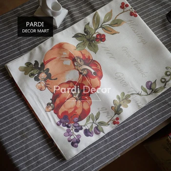 

Imitation linen Pumpkin table runner good quality Tablecloth dinner mat table decorations 1pc/lot