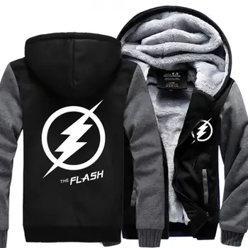 

New Fashion Streetwear Hoodies Men 2018 Winter Fleece Thicken Sweatshirt Print Anime Justice League Film Hero Men's Sportswear