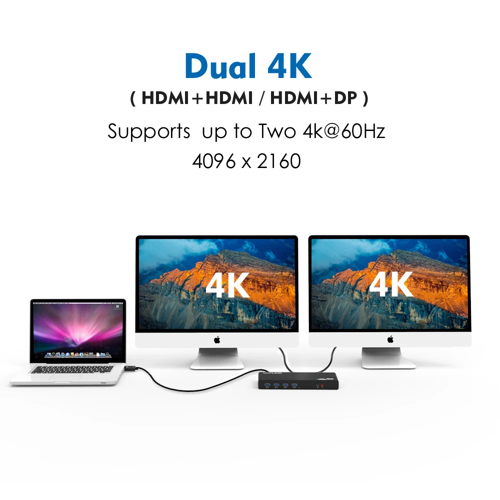Wavlink Laptop USB 3.0 Universal Docking Station USB C 5K Dual 4K HDMI DP Multiple Display Gigabit