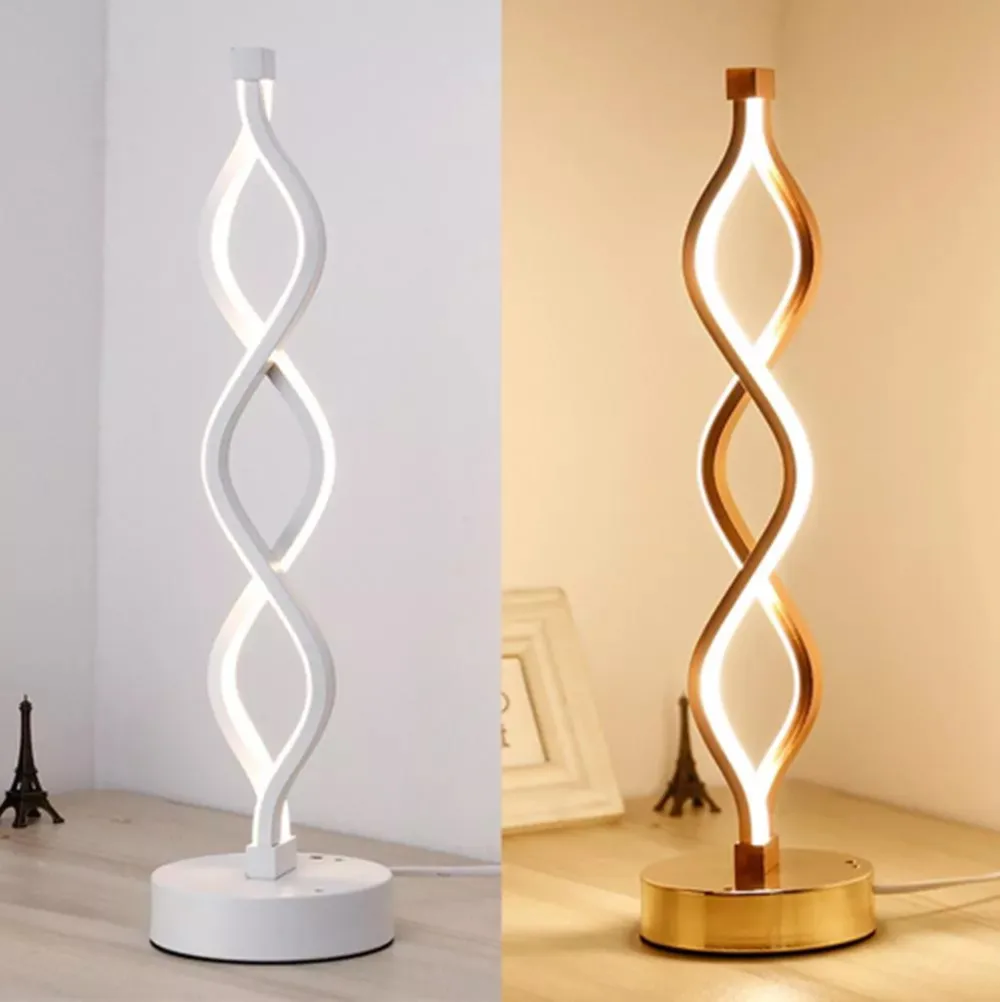 

Led Desk Lamp 24W Modern Spiral Twist Wave Design LED Table Light Desk Reading Lamp - White Warm Light