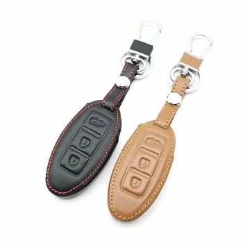 

New High Quality Car Key Leather Case For Nissan TEANA Qashqai Juke 3 Buttons Key Protector Bag Car Cover Fob-styling