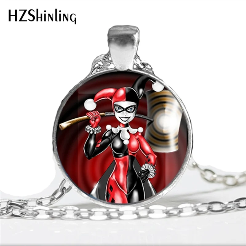 

NS-00780 New Fashion Harley Quinn Necklace Handmade Harley Quinn Jewelry Glass Dome Cabochon Necklace Wholesale HZ1
