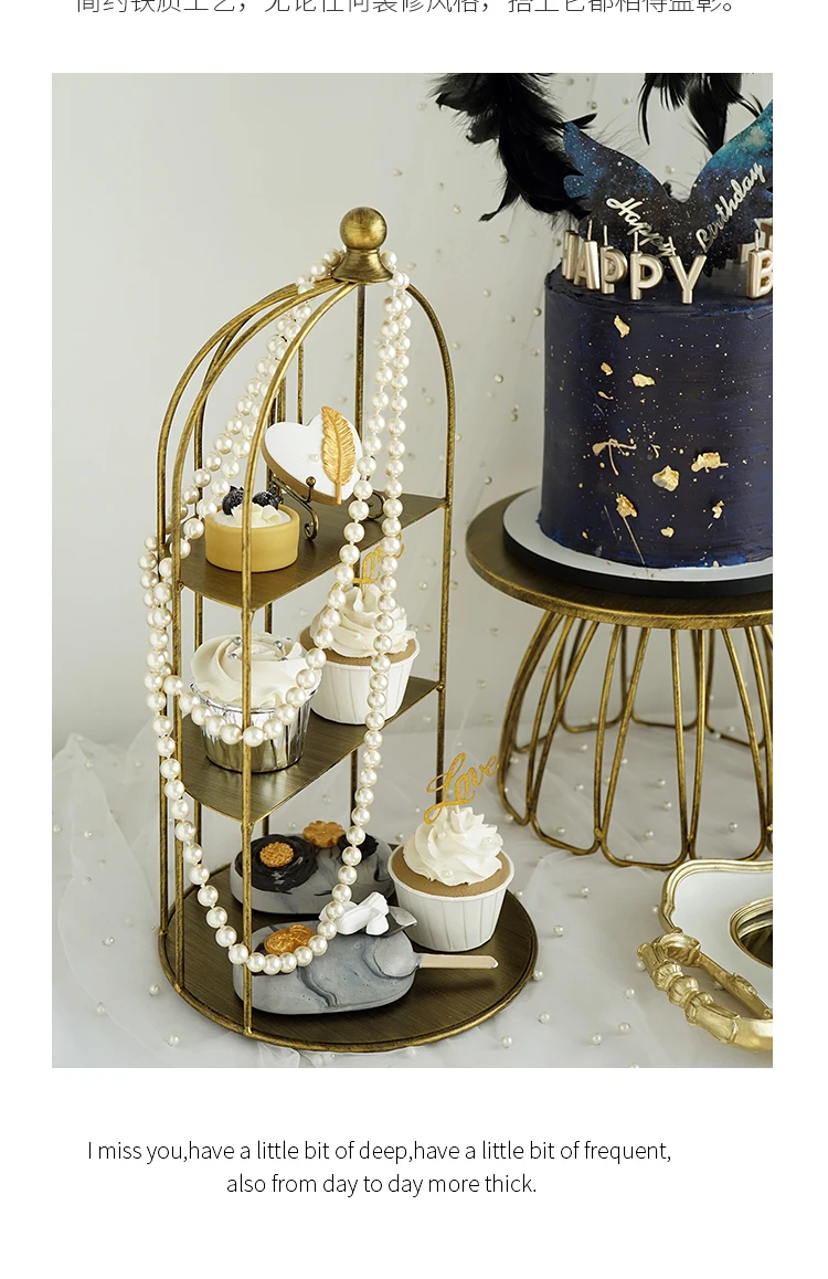 Зеркало Золотой свадебный торт украшение стола помадка инструменты кекс день рождения украшение стола духи косметический дисплей стойки