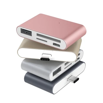 

4 in 1 Type C Card Reader Aluminium USB 3.1 Type C USB-C to Micro USB TF SD OTG Card Reader