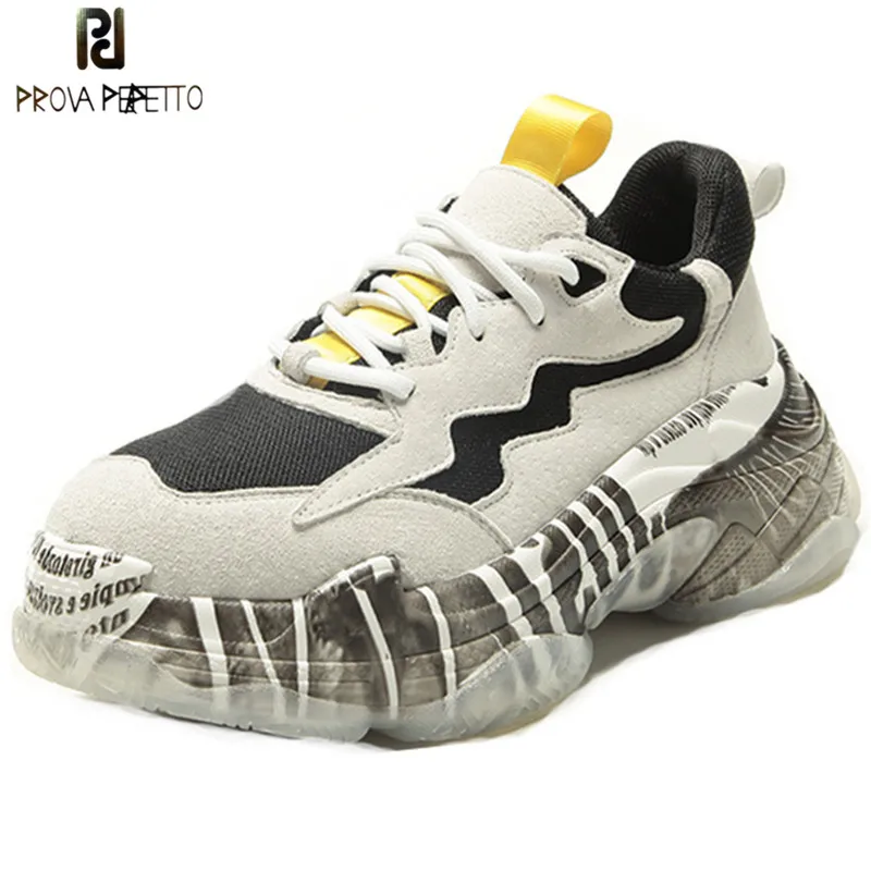 

Prova Perfetto Retro Real Leather Sneakers Women Mesh Breathable Camouflage Sneakers Adult Girl Cross-tied Platform Casual Shoes