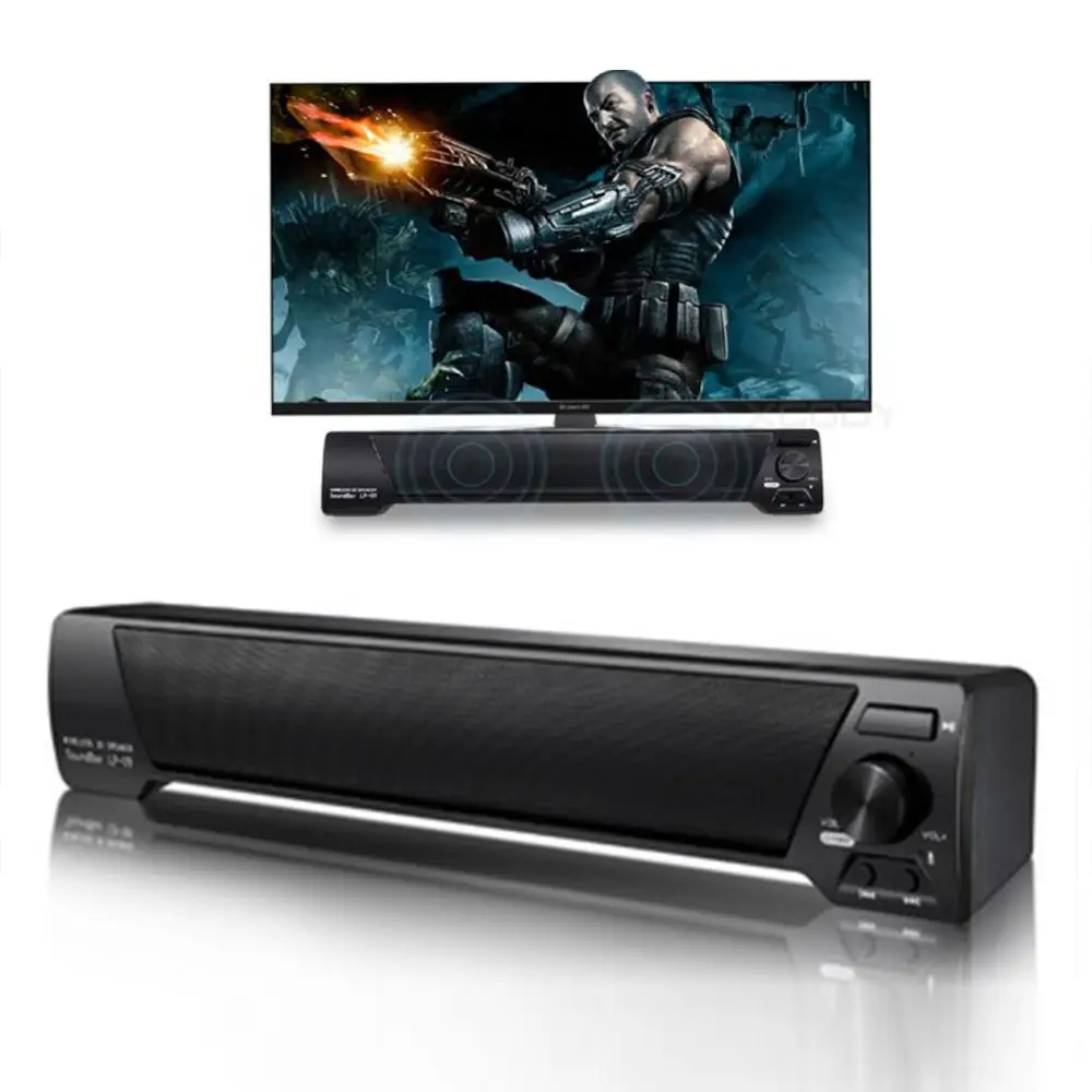 

Multi-function soundbar to 3.5mm audio Stereo 2.0 Single sound bar Speaker System with MIC for TV computer phone Home karaoke