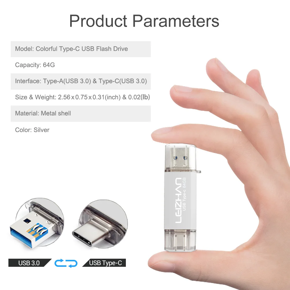 Флеш накопитель LEIZHAN USB C 256 ГБ Type c 128 для Samsung Galaxy S10 S9 S8 3 0 флеш 64 32 16 ГБ|USB