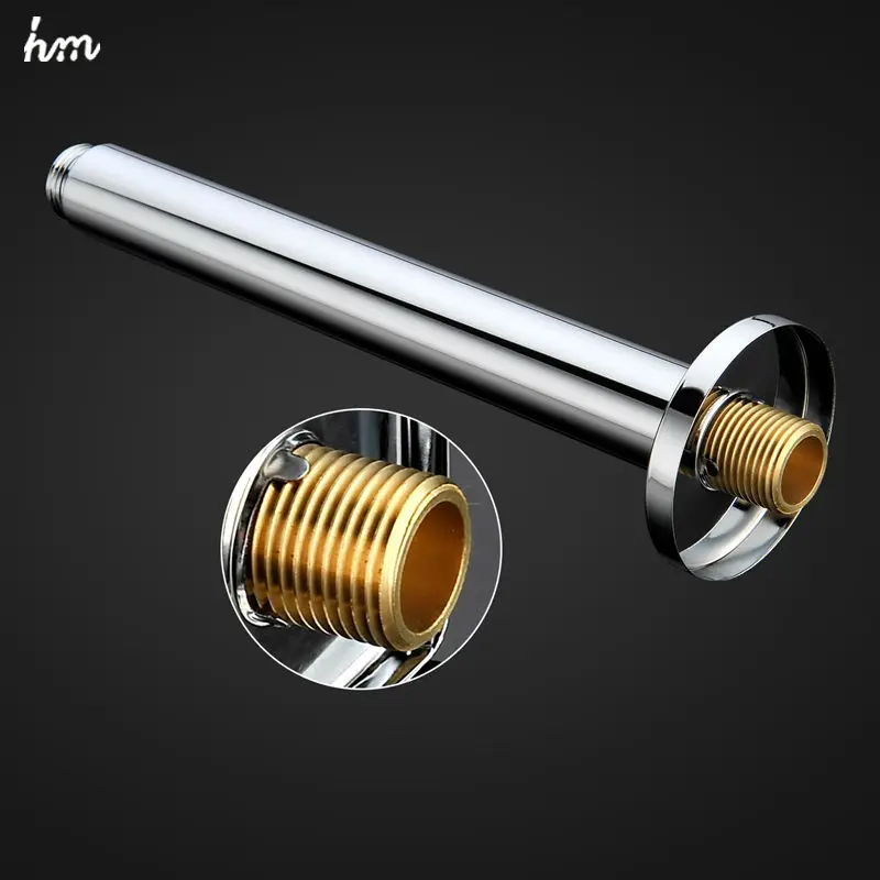 Hm Round Top Ceiling Shower Wall Arm Brass With Flange For Shower Head