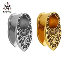 KUBOOZ Беруши Тоннели калибры для пирсинга модные расширители растяжки серьги из нержавеющей стали ювелирные изделия для женщин мужчин 6 мм 8 мм 10 мм