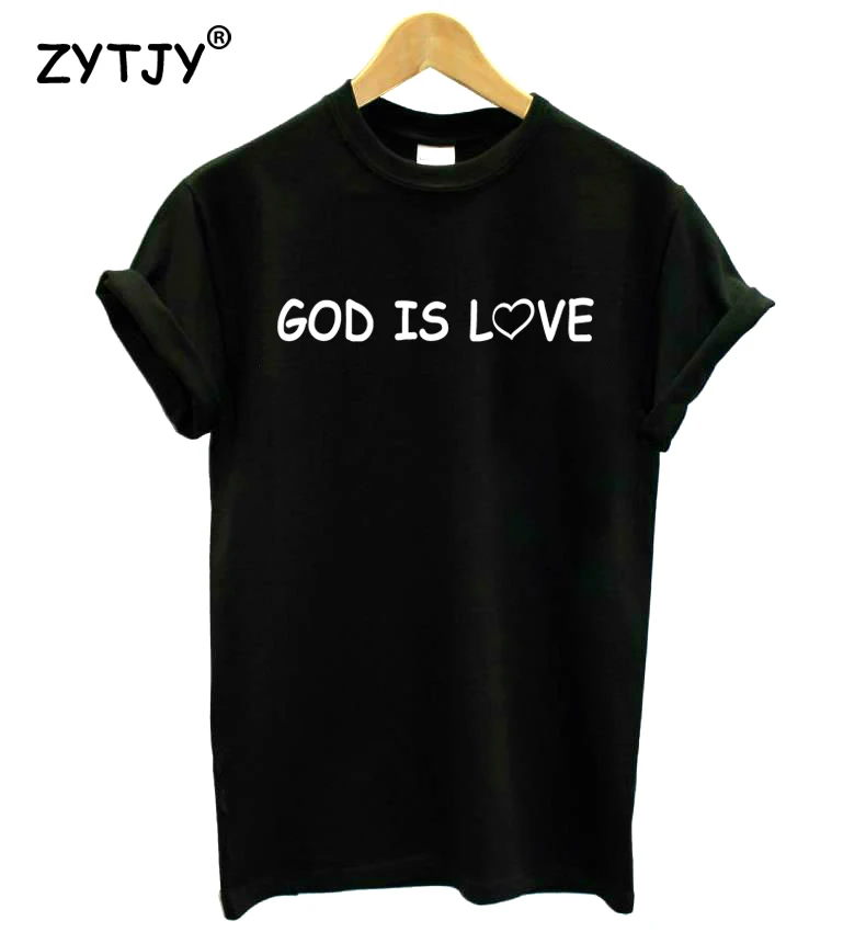 

Женская футболка с надписью «GOD IS LOVE»